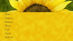 Sunflower Personalized Business Cards